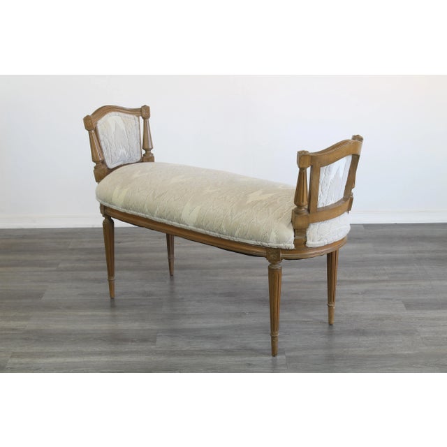 Mid 20th Century Mid 20th Century Louis XVI Style Upholstered Settee For Sale - Image 5 of 8