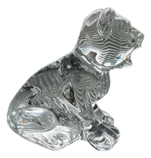 Late 20th Century Waterford Crystal Sitting Bear Figurine Ireland Signed Etched Hallmark w/ Box