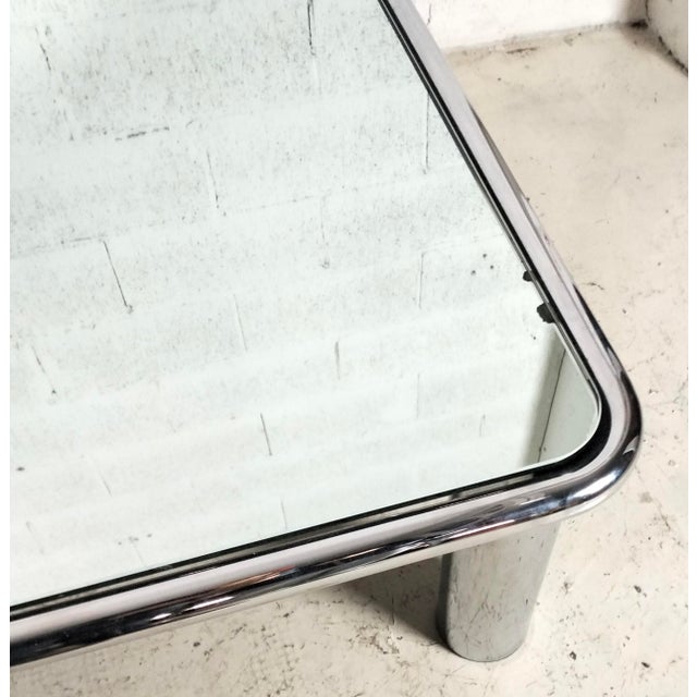 Mirrored and Steel Chromed Sesann Coffee Table by Gianfranco Frattini for Cassina, 1970s For Sale - Image 11 of 12