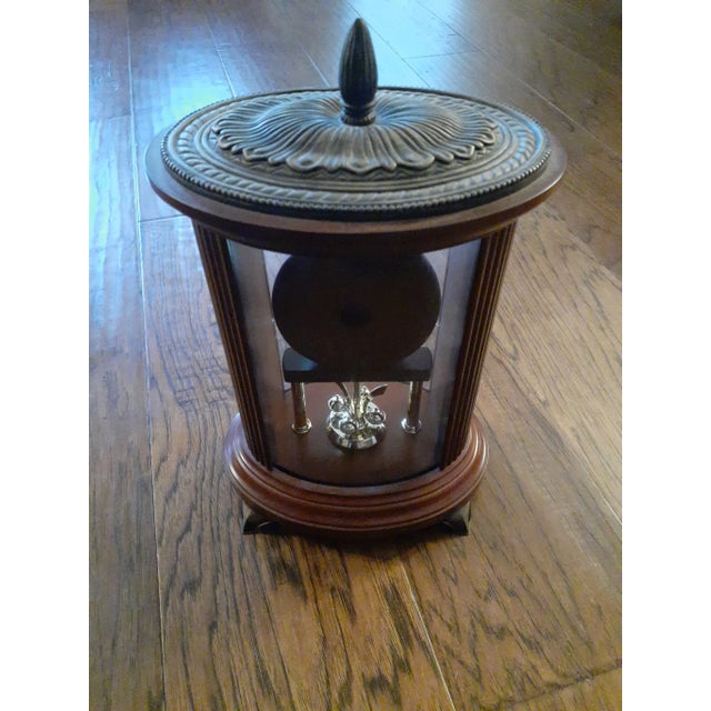 Vintage Bombay Cherry Wood Anniversary Mantle Clock For Sale - Image 4 of 7