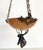 Brown Italian Art Deco Alabaster Hanging Light with Wrough Iron Dagonfly and Chain, 1920s For Sale - Image 8 of 18