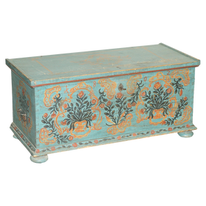 European Paint Blanket Chest Coffer Trunk, 1802