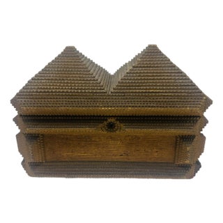 Antique Tramp Art Box For Sale