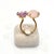 Amethyst Bochic "Orient" Vintage Carved Pink Quartz & Amethyst Ring Set In 18K Gold & Silver For Sale - Image 8 of 18