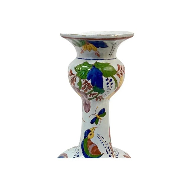 Large Pair of Polychrome Dutch Delft Vases For Sale In Tampa - Image 6 of 10