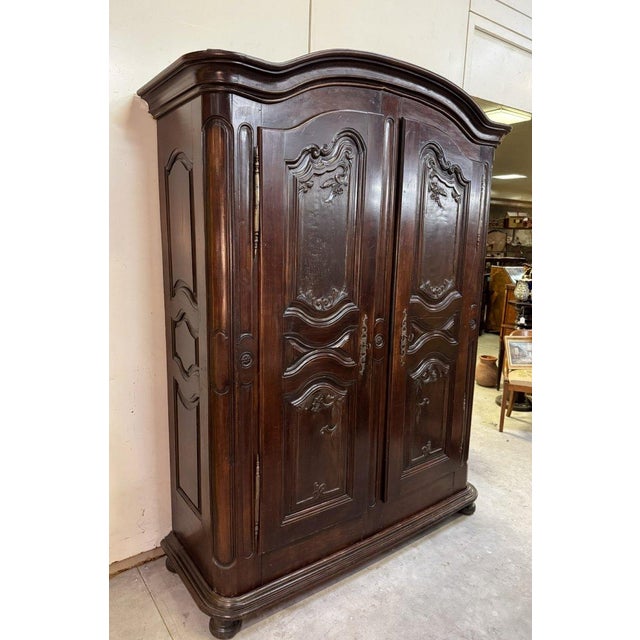 Louis XIII Alsatian Wardrobe in Walnut For Sale - Image 4 of 13