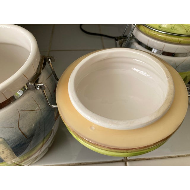 Kitchen Ceramic Storage Canisters - Set of Three For Sale In Los Angeles - Image 6 of 14