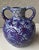Mexican Late 20th-Century Safi-Style Earthenware Dual-Handled Pottery Vessel Drenched in Deep Cobalt Blue & Byzantium Purple, Mexico For Sale - Image 3 of 18