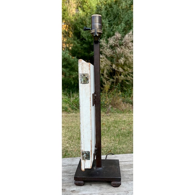 Modern Sculptural Table Lamp Architectural Salvage Tabernacle Door For Sale - Image 4 of 12