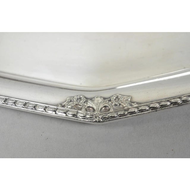Mid 20th Century Vintage Poole 8093 Victorian Silver Plated Narrow "Boat Form" Trinket Dish For Sale - Image 5 of 12