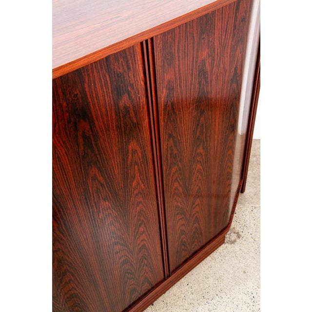 1960s Mid Century Danish Modern Credenza Sideboard Rosewood Tambour Door Drawers For Sale - Image 9 of 12