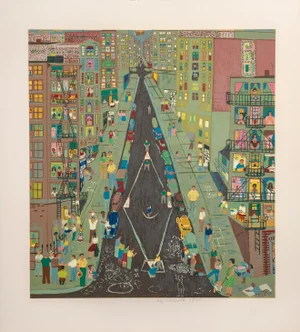 Stickball, Ralph Fasanella Screen Print