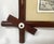 This wonderful antique wood frame features white porcelain knobs at criss-cross corners. It includes original old glass &...