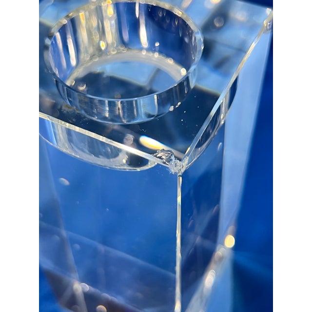 Modern Crystal Candle Holders Set of 3 Bombay Company For Sale - Image 4 of 8