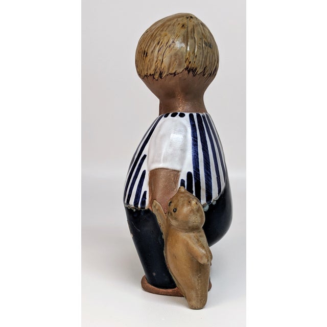 Lisa Larson Gustavsberg Sweden Malin Boy With Teddy Bear