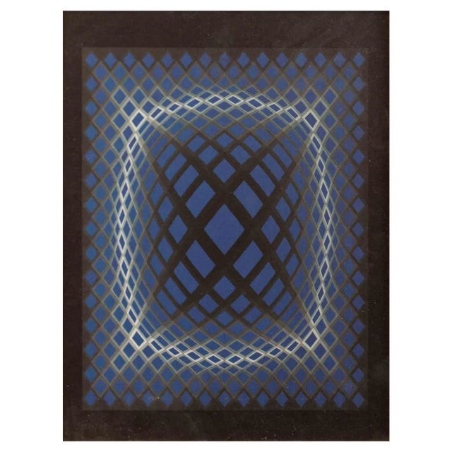 Victor Vasarely, Lattice, Screen Print, 1980s For Sale