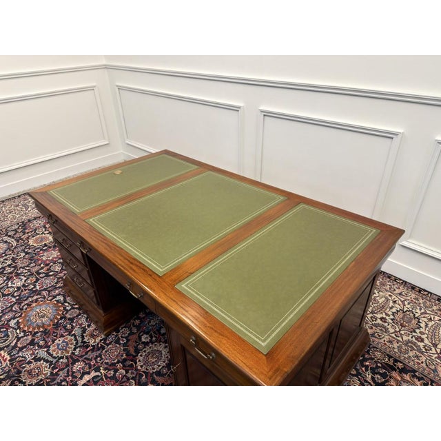 Large English Partner Desk in Teak For Sale - Image 17 of 18
