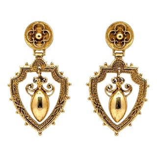 1900-1909 Pair of 14k Edwardian Period Earrings For Sale