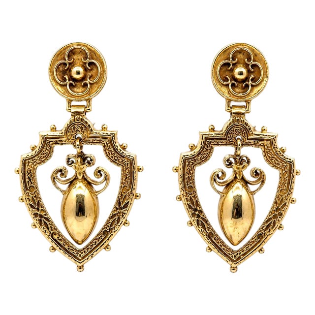 1900-1909 Pair of 14k Edwardian Period Earrings For Sale