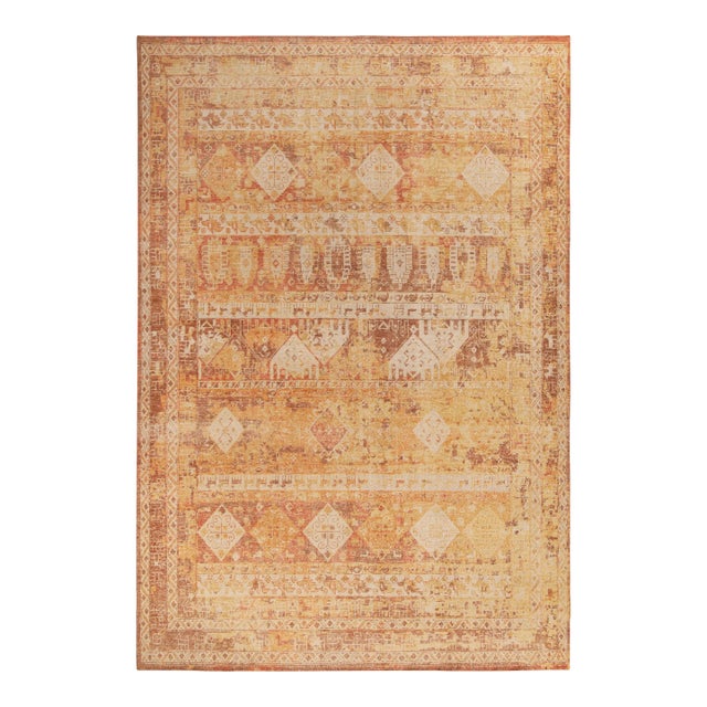 Rug & Kilim’s Oversized Distressed Cairo Rug in Burnt Orange, 14x20 For Sale