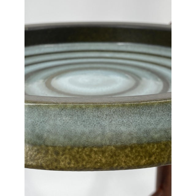 Ceramic Mid-Century Side Table with Glazed Ceramic Plate on Rosewood Frame by Arne Basse for Knabstrup, Denmark, 1960s For Sale - Image 7 of 14
