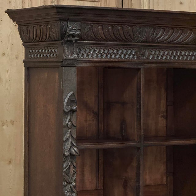 Mid 19th Century 19th Century Renaissance Revival Carved Oak Barrister's Bookcase For Sale - Image 5 of 18