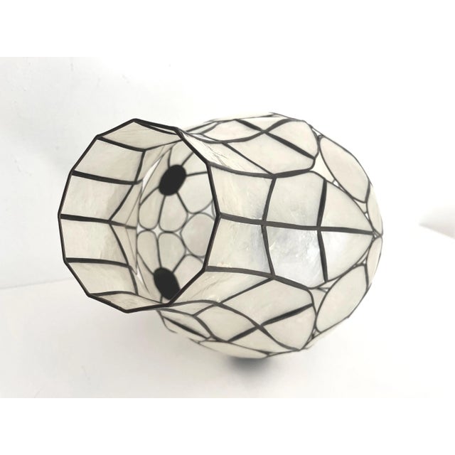 Feldman Capiz Shell Floral Pendant Light, 1960s For Sale - Image 12 of 18