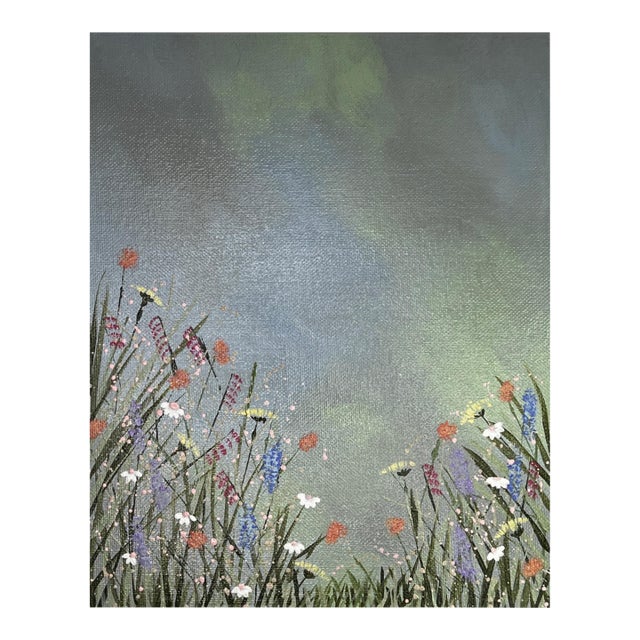 "Gorgeous Field of Wildflowers" Original Acrylic Painting 8" X 10" Floral Wall Art For Sale