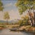 Mid 20th Century Framed Pair of Signed Oil on Board Landscape Paintings in Gilt Frames For Sale - Image 5 of 7