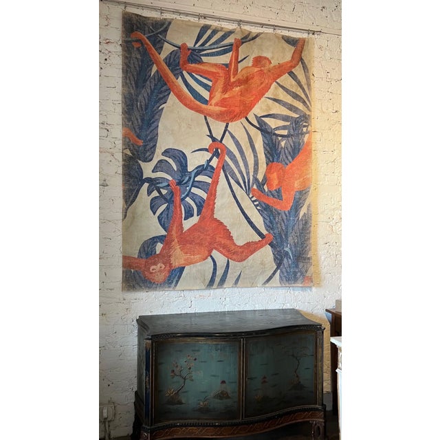 2010s 1 of 11 Decorative “Antiqued” French Wallpaper Panels of Monkeys, 'Limited Edition' For Sale - Image 5 of 10