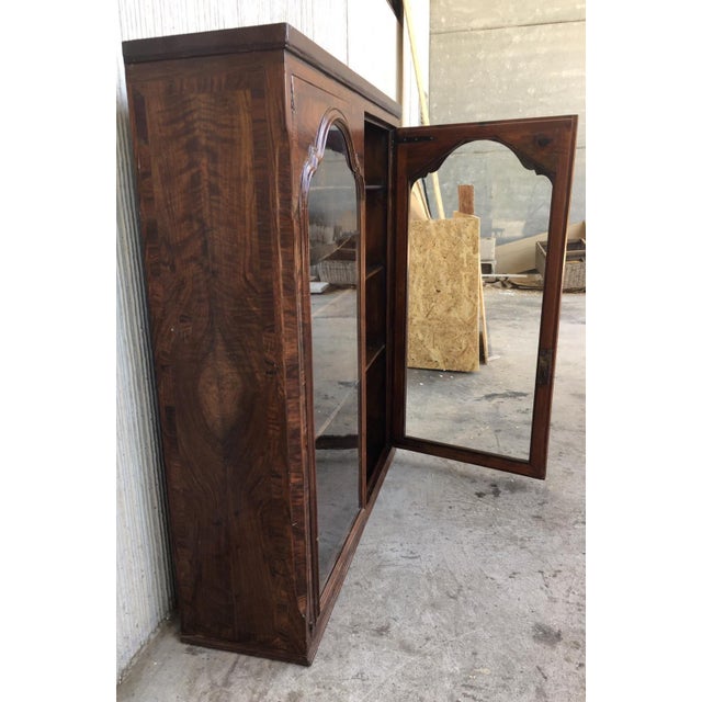 Wood French Provincial Plantation Style Walnut Vitrine, Bookcase, 19th Century For Sale - Image 7 of 18