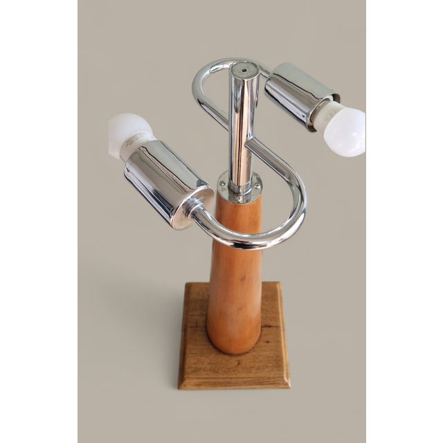 Vintage Table Lamp in Wood, 1970 For Sale - Image 13 of 18