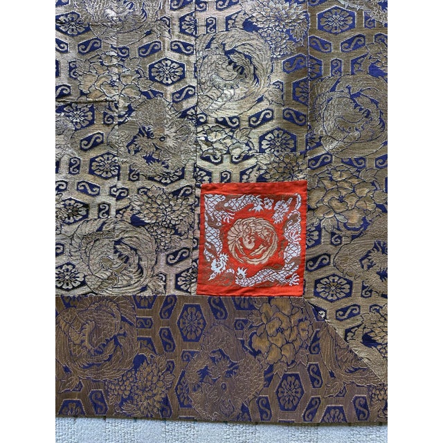 Magnificent Antique Japanese Woven Brocade Kesa Monk's Robe Meiji Period For Sale - Image 16 of 18
