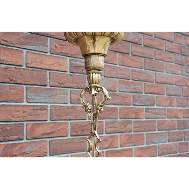 Large Mid 20th Century Brass Chandelier, Western Europe, 1950s, in Flawless conditions. Designed 1950 to 1959 Up to 250V...