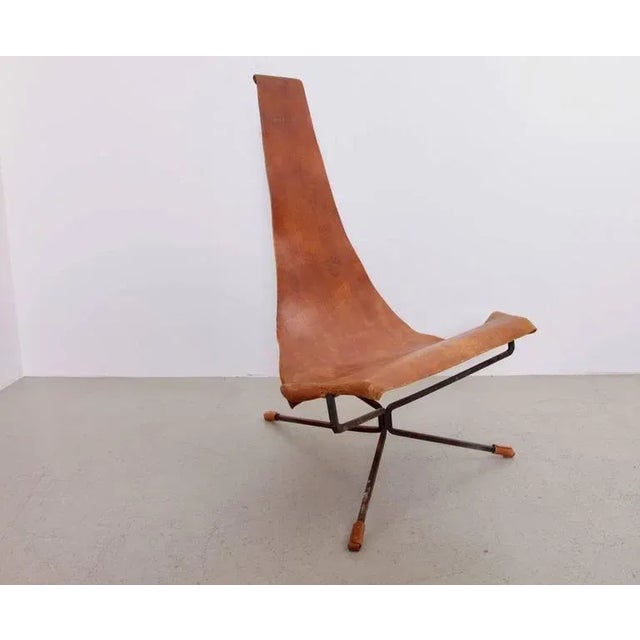 Leather Lotus Lounge Chair by Dan Wenger, 1970s For Sale - Image 3 of 6