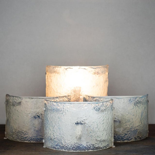 Vintage Italian Murano Glass Wall Lights by Mazzega, 1970, Set of 4 For Sale - Image 9 of 18