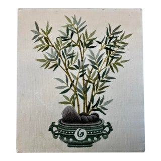 Chinoiserie Bamboo Embroidery Panel For Sale