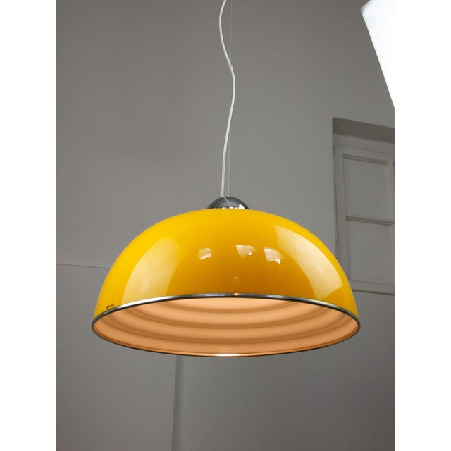 Large Space Age Yellow Pendant from Guzzini, 1970s For Sale - Image 11 of 17