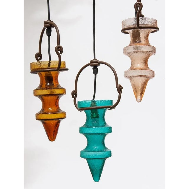 Metal Stalactites Cascade Lamp in Colored Glass attributed to Nanny Still for Raak, 1960s For Sale - Image 7 of 11