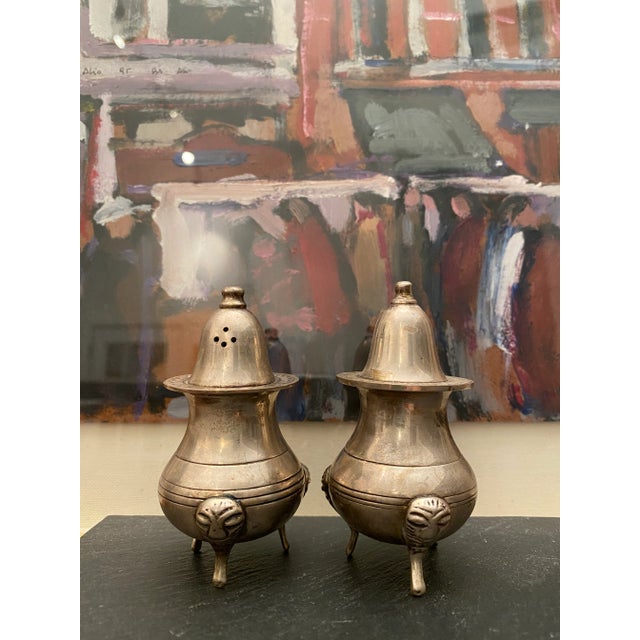 1970s Brass Salt & Pepper Shakers, a Pair For Sale - Image 5 of 5