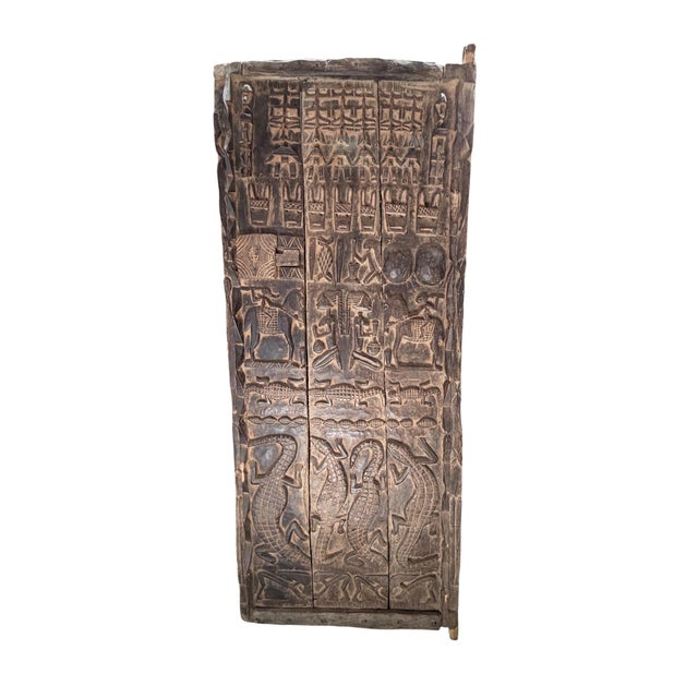Vintage Dogon Granary Door With Mali African 75" H For Sale - Image 4 of 13