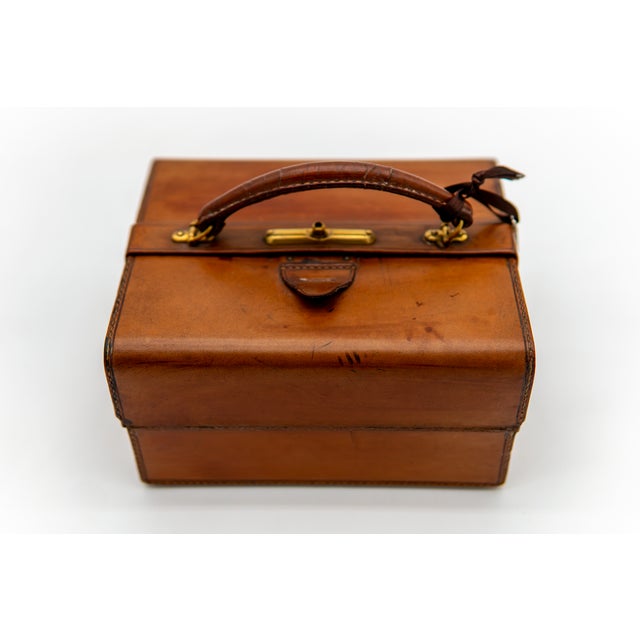 English English Jewelry Box in Saddle Brown Leather For Sale - Image 3 of 13