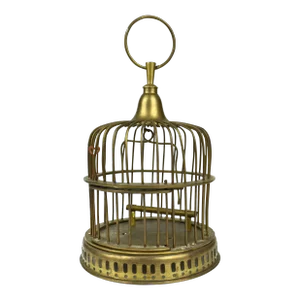 Vintage Small Decorative Solid Brass Hanging Table Top Birdcage