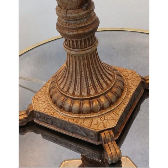 Brown Vintage Neoclassical Ornate Urn Table Lamp Grecian Baroque Regency W Shade For Sale - Image 8 of 16