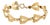 Mid 20th Century Leaf & Bead 14k Yellow Gold Link Bracelet For Sale