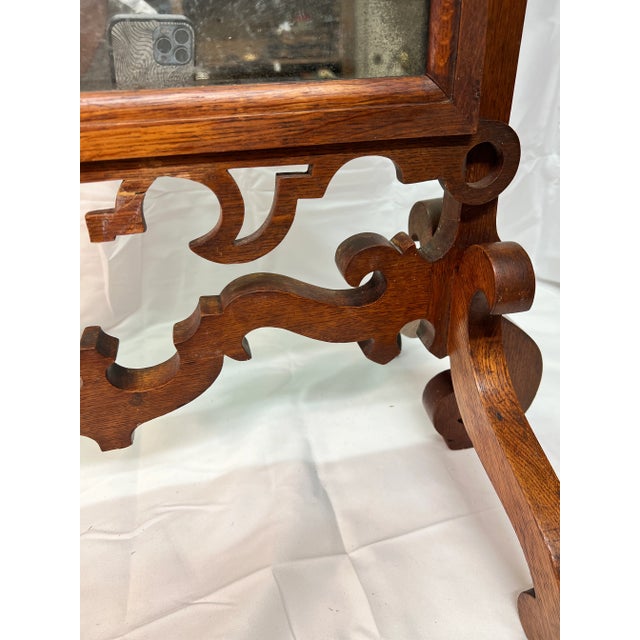 English Oak Floor Standing Dressing Mirror For Sale In Dallas - Image 6 of 9