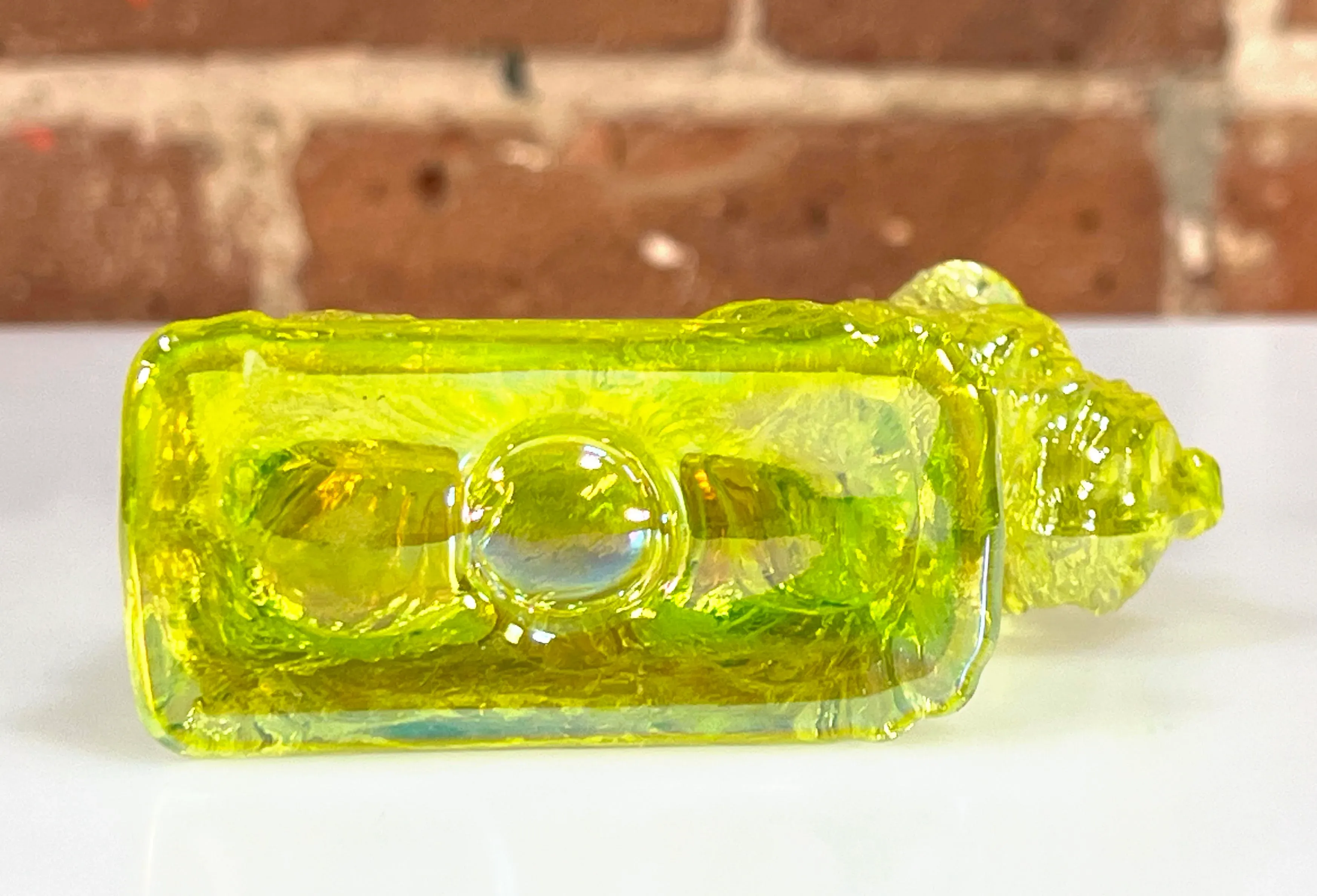 Rare 1930's Yellow Vaseline / Uranium Glass Scottie Dog