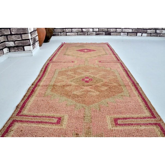 Tribal Floral Handknotted Runner For Sale - Image 4 of 10