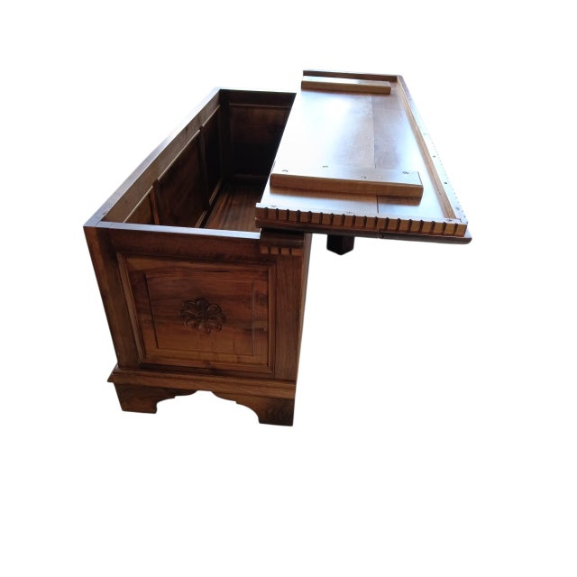 1970s Vintage Brown Wooden Chest, 1970s For Sale - Image 5 of 5
