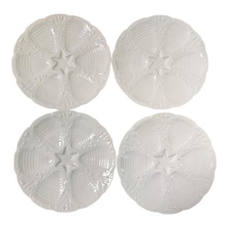 Vintage Dansk French Porcelain Oyster Plates - Set of 4 For Sale